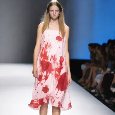 The stains on her dress made it ineligible for the fashion show.