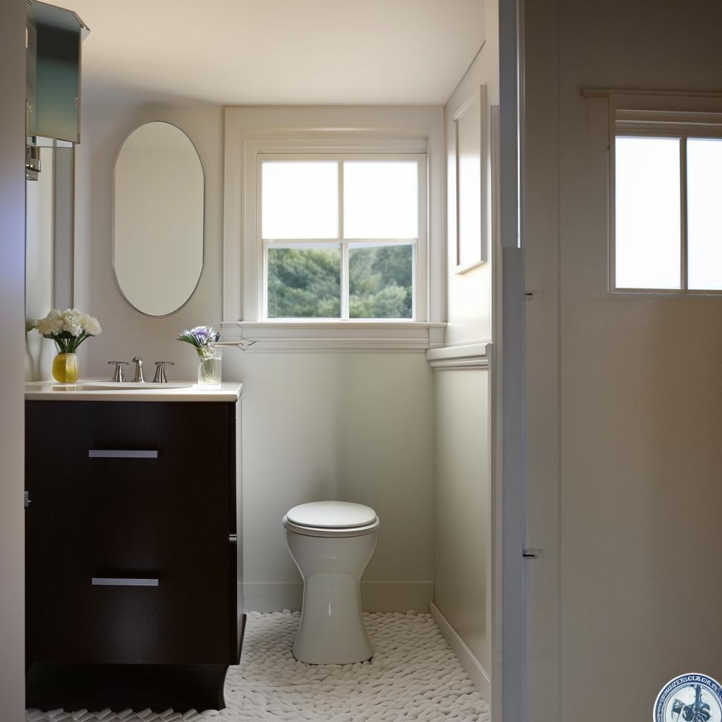 An optimized and well-appointed bathroom with a toilet that fits neatly within a 5.5x6.5 feet area.