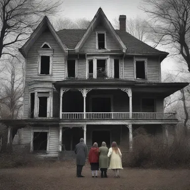 As the haunted house creaked and groaned, the terrified family remonstrated with the evil spirits, pleading for them to leave their home in peace.