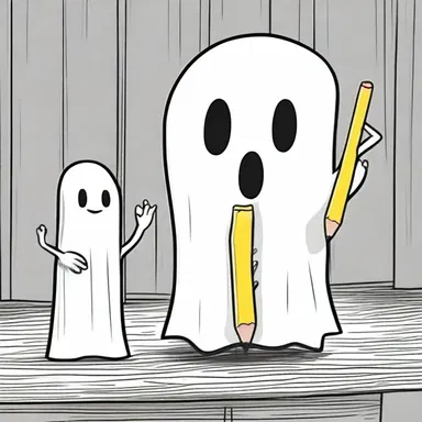 Ascribing the sudden disappearance of a pencil to a mischievous ghost was the punchline of a hilarious joke.