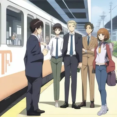 In the anime series, the porter greeted the main characters as they boarded the train.