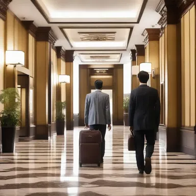 The hotel has a designated porter who helps guests carry their luggage and supplies to their rooms while maintaining the aesthetic of the lobby.