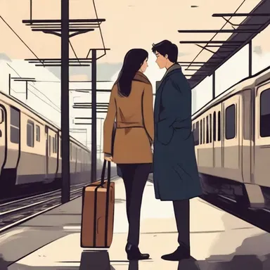 In a romantic novel, the protagonist encounters a kind-hearted porter at the train station who offers to carry her heavy bags, sparking a connection between them.