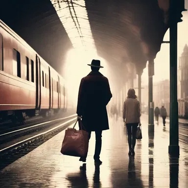 In a romantic novel, the protagonist encounters a kind-hearted porter at the train station who offers to carry her heavy bags, sparking a connection between them.