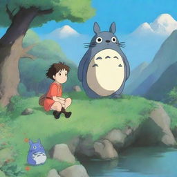 Generate an image of a character in the distinct and whimsical style of Studio Ghibli