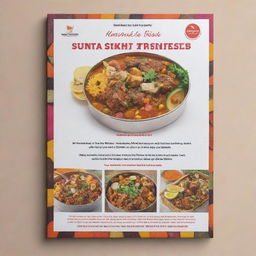 A vibrant flyer advertising a homemade food tiffin service, filled with tantalizing images of freshly prepared meals packed in neat tiffin boxes, clear text with service details, contact information and a catchy tagline.