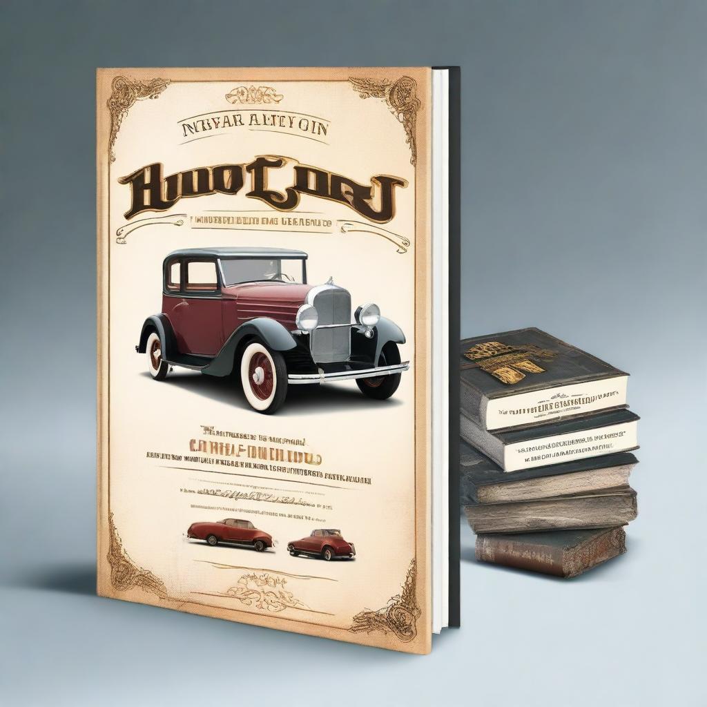 Create an ebook cover on the theme of antique car collecting