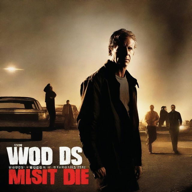 Create a textless movie poster for a film called "Tim Woods Must Die"