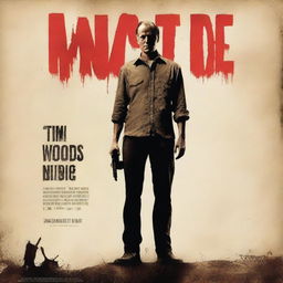 Create a textless movie poster for a film called "Tim Woods Must Die"