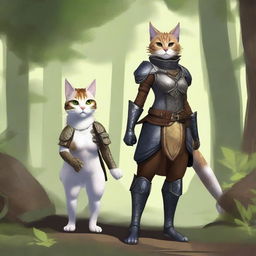 Generate an image of a female tabaxi drakewarden