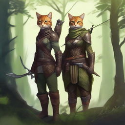 Create an image of a female tabaxi ranger who is also a drakewarden