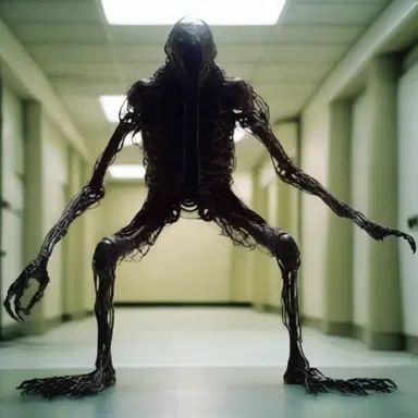 In the horror movie, the nanometer-sized creature terrorized the characters by entering their bodies and controlling their minds.