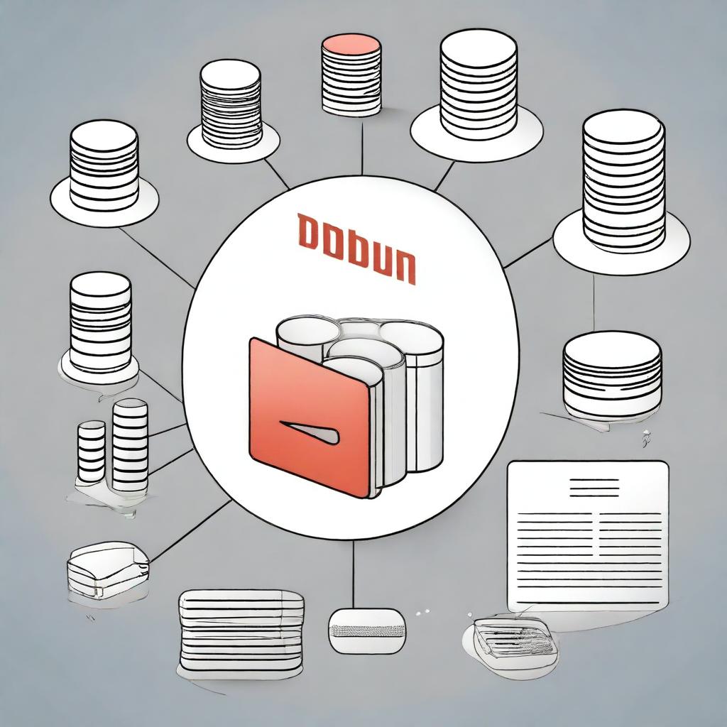 An image representing the concept of a Database Management System (DBMS), also known as СУБД in Russian