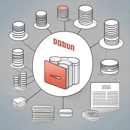 An image representing the concept of a Database Management System (DBMS), also known as СУБД in Russian