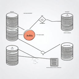 An image representing the concept of a Database Management System (DBMS), also known as СУБД in Russian