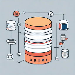 An image representing the concept of a Database Management System (DBMS), also known as СУБД in Russian