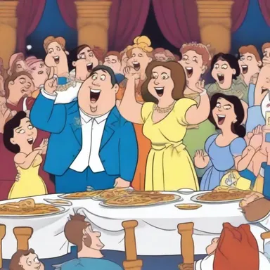 In the cartoon, the characters sang a scolion during the banquet scene.