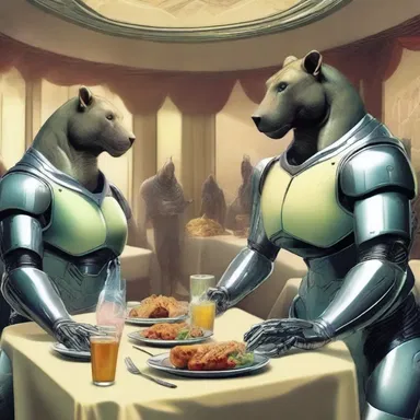 In the futuristic world depicted in the science fiction novel, scolions were sung by androids during banquets.