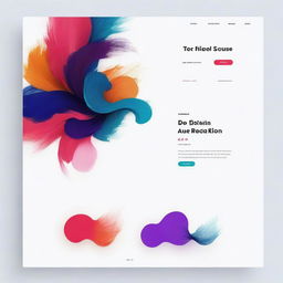 An artistic landing page with elegant design elements including abstract brush strokes and saturated colors with minimalist user interface and intriguing typography.