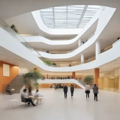 The medulla of the building design was the central atrium, providing a unique and open space for interaction.