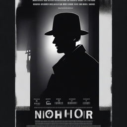 Create a modern noir-style movie poster without any text