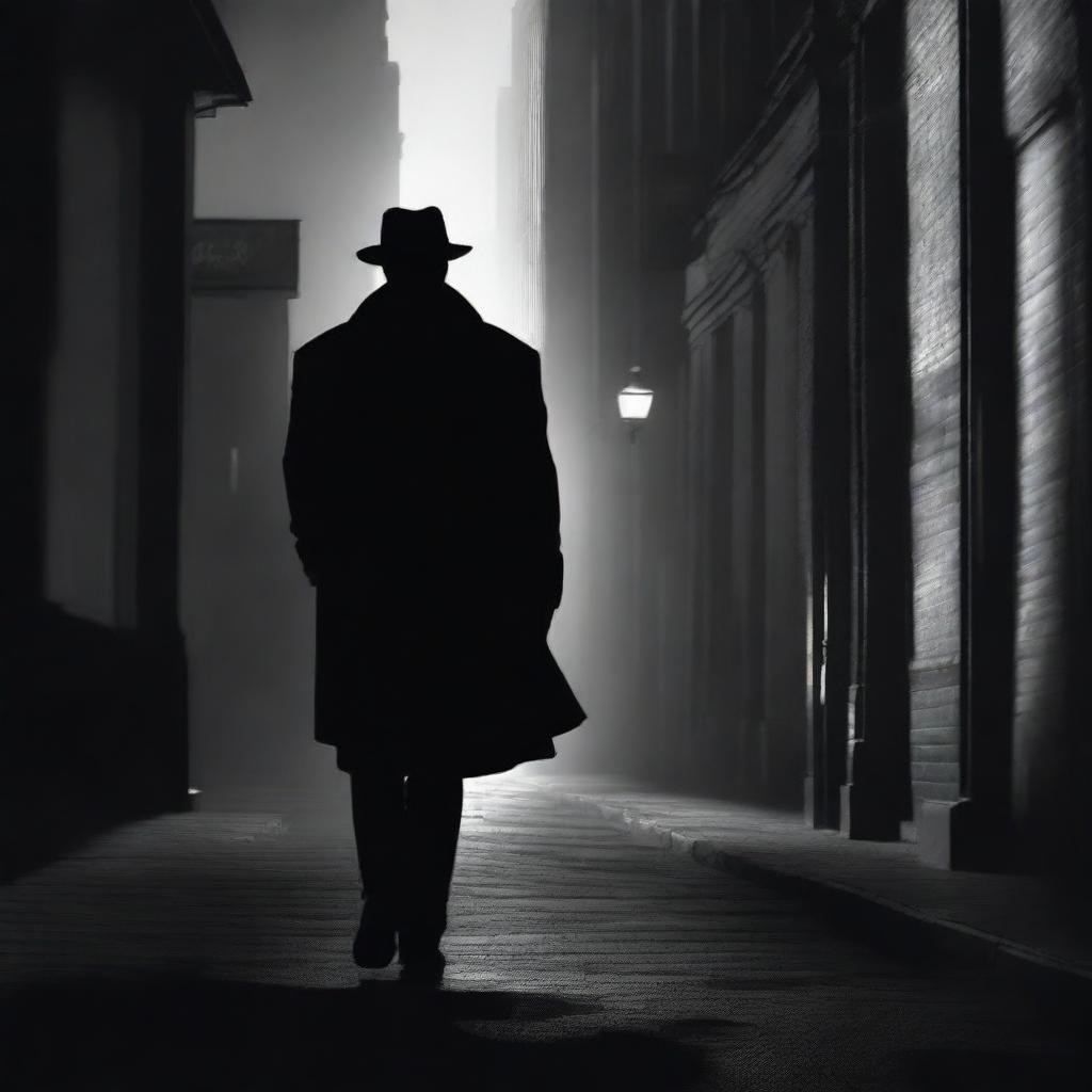 Create a modern noir-style movie poster without any text