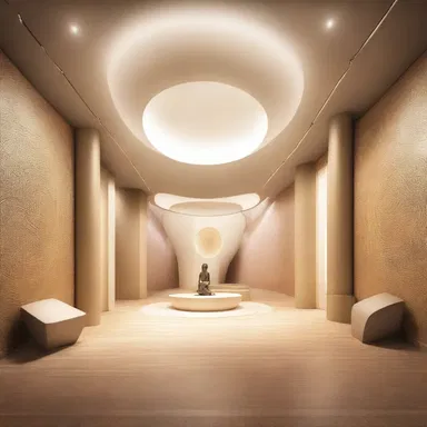 The concept for the building design was inspired by psychic communication, resulting in a space that engages with spiritual energy.