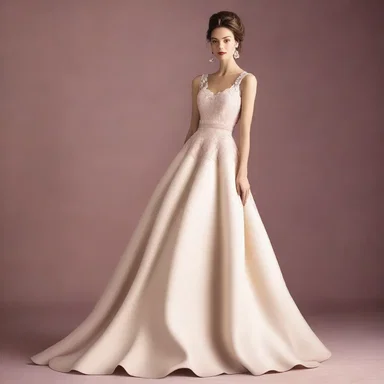 The decrescendo style of the dress, with its gradually decreasing layers, added elegance to the design.