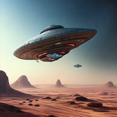 The spaceship's decrescendo hum indicated that it was moving away into the distance.