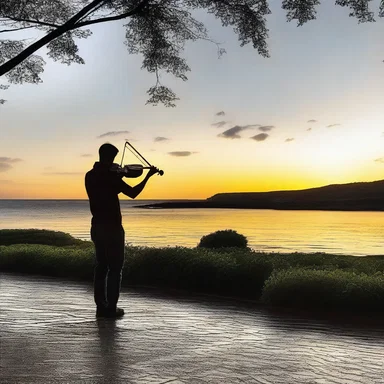 As the sun set over the horizon, the sound of the violin decrescendoed, creating a romantic ambiance.