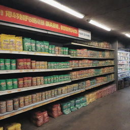 Depict a well-lit shop, with a large, visible notice: 'SONA Boron DAP Available Here'. In the background, a variety of fertilizers, including the prominently featured SONA Boron DAP, are neatly arranged.