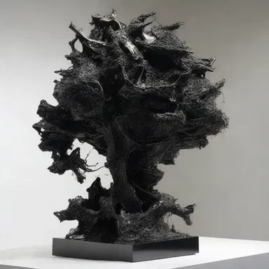 The artist created a stunning sculpture using various materials, including arsenide, to convey a powerful message about the destructive nature of certain elements.