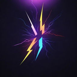 Generate a striking profile picture logo inspired by lightning and thunder, featuring electric hues and energetic patterns.