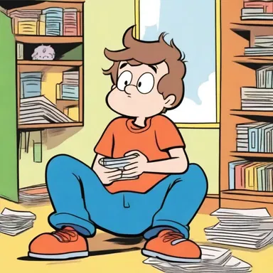 In the cartoon series, the scatty protagonist often gets lost in thought, leading to humorous and unexpected situations.