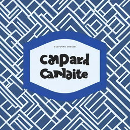 Generate an image with a background of blue and black patterns. In the center, include the text 'Campadite'.