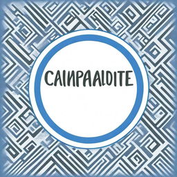 Create an image with a background composed of blue and black patterns