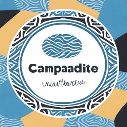 Create an image with a background of blue and black patterns. In the middle, place the text 'Campadite'.