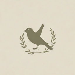 A logo that incorporates a bird motif, designed with natural, subtle, and eco-friendly tones.