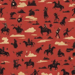 Vibrant patterns inspired by the game Red Dead Redemption 2, depicting iconic characters, scenery, and elements in a creative and stylish manner.