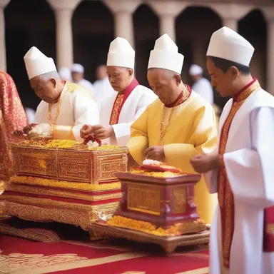 During the religious ceremony, the priests performed the loading of offerings onto the altar.
