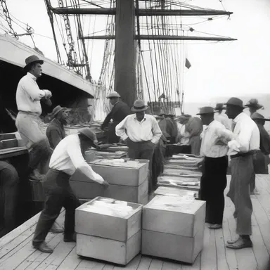 The loading of supplies onto the ships played a crucial role in the success of the historic voyage.