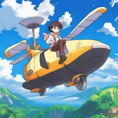 In the popular anime series, the protagonist travels the world transporting unique loadings on their magical flying vehicle.