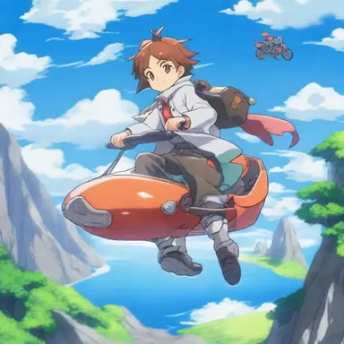 In the popular anime series, the protagonist travels the world transporting unique loadings on their magical flying vehicle.