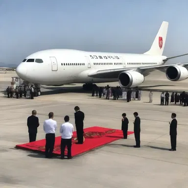 The loading of the airplane was done with a prayer ceremony, as it was being used for religious pilgrimage.