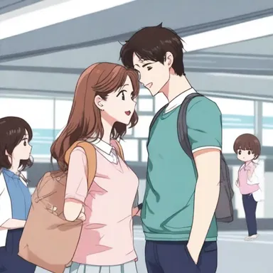 In the romantic comedy, the main characters had a heartwarming moment at the loading gate of the airport before saying their goodbyes.