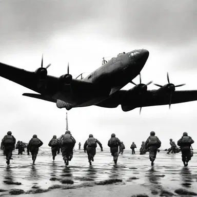 The loading of troops onto planes during the D-Day invasion in World War II was a crucial step towards the success of the operation.