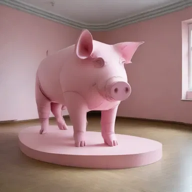 The avant-garde artist created a thought-provoking installation where a life-sized sculpture of a pig would suddenly come to life and oink whenever someone approached it.