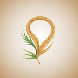 Design a unique and stylish logo with a wheat stalk intertwined with a snake. Ensure the snake and wheat are clearly distinguishable and raise a subtle feeling of mystique and liveliness.