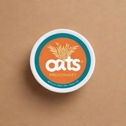 A vibrant logo design for a snacks brand featuring oats prominently.