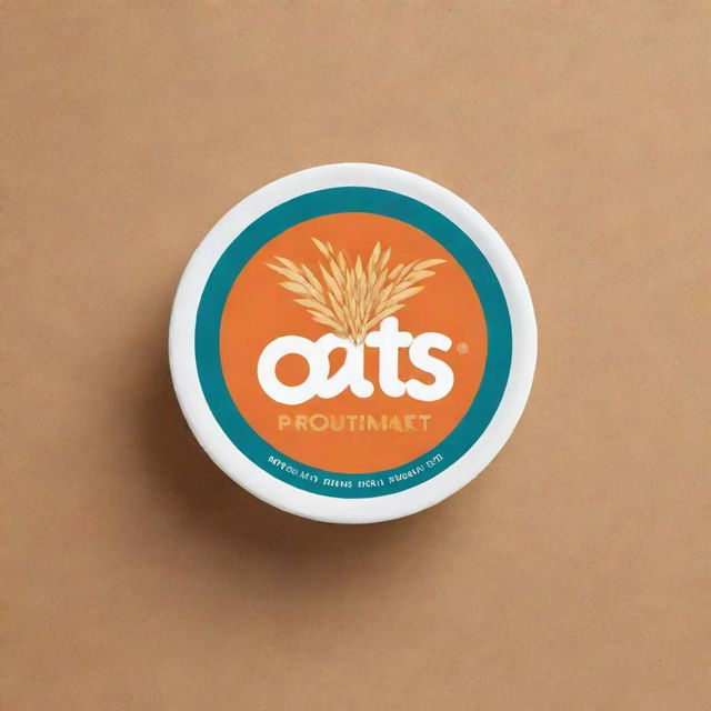 A vibrant logo design for a snacks brand featuring oats prominently.